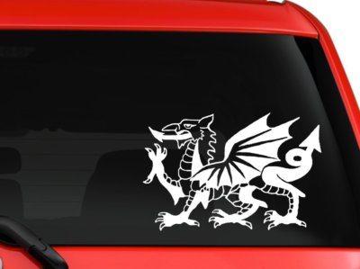 Dragon, symbol, Flag of Wales car truck window laptop macbook decal sticker 6''