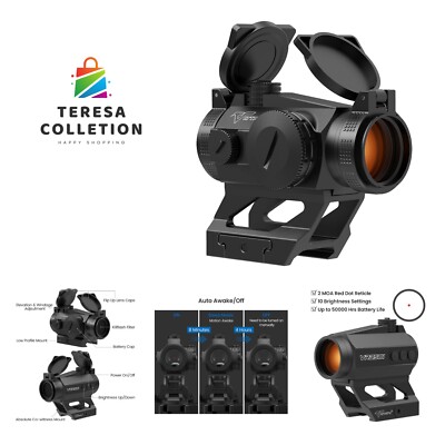 Red Dot Sight, 2MOA Auto Off and Motion Awake Red Dot Site with Co-Witness an...