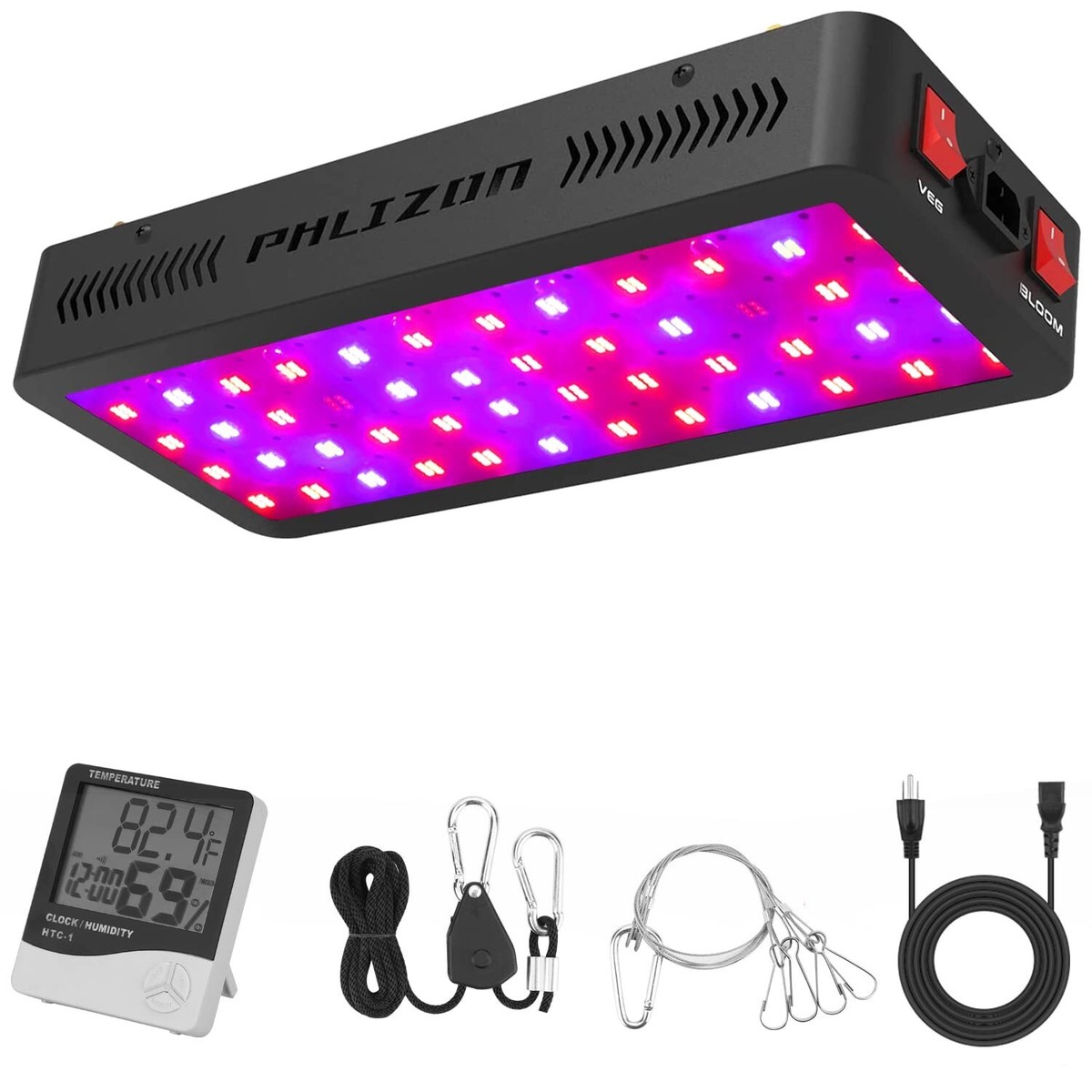 Phlizon Upgraded 600W LED Plant Grow Light with SMD LEDs Full