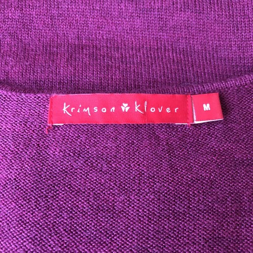 Krimson Klover Womens Size Medium Fuchsia Pink Sweater Wool Long Sleeve Ribbed - Picture 8 of 12