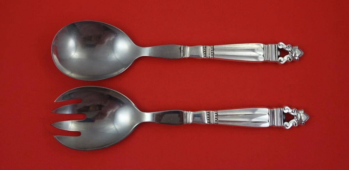 Georg Jensen 1900-1940 Antique US Sterling Silver Salad Servers