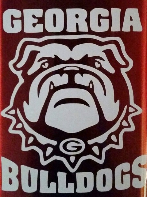 GEORGIA BULLDOGS VINYL DECAL,WHITE IN COLOR, FREE SHIPPING | eBay