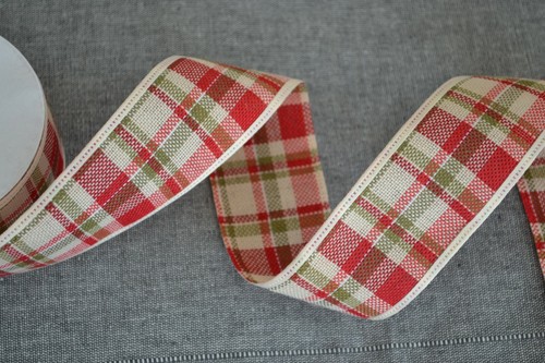 Christmas ribbon satin tartan hessian wreaths bows packaging decoration wired - Picture 5 of 31
