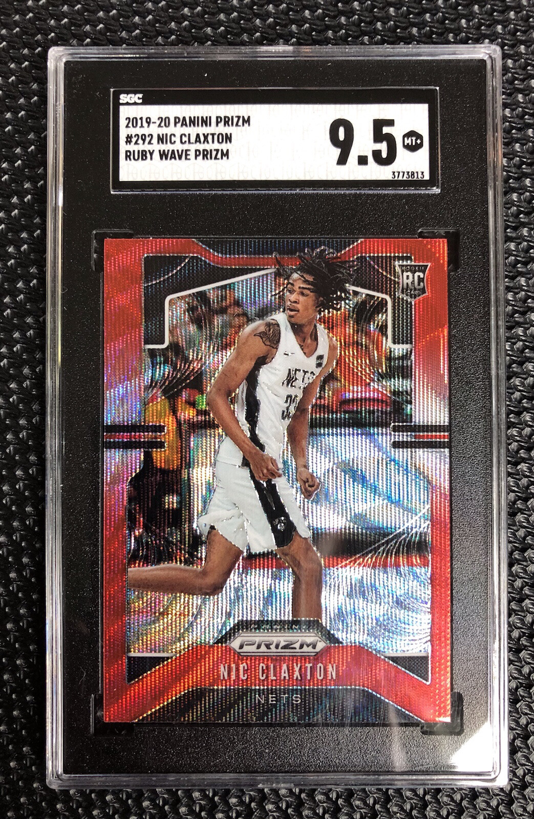 2019-20 Panini Prizm #292 Nic Claxton Rookie RC Ruby Wave SGC 9.5