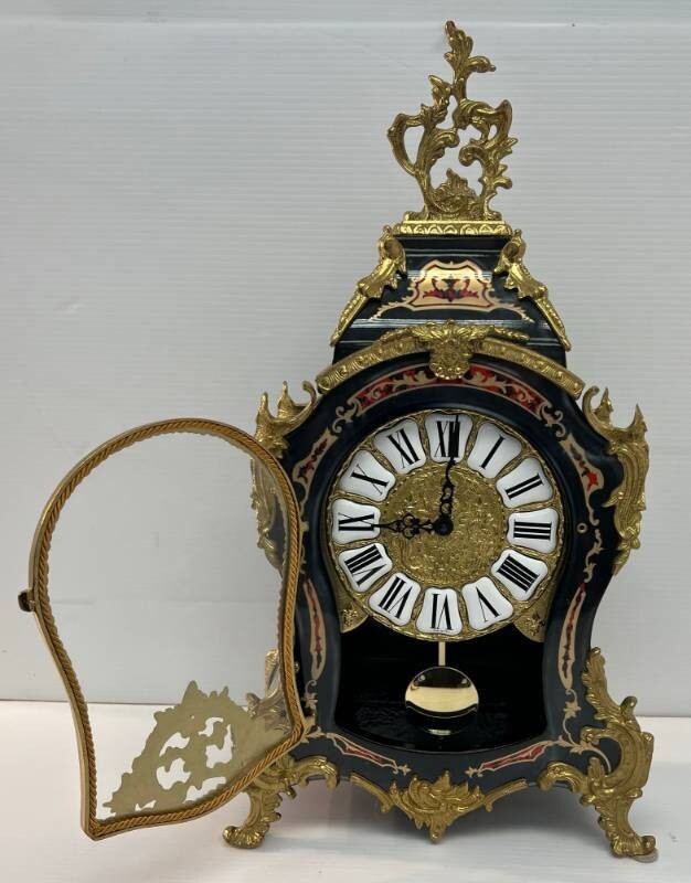 Le Ore Italy Pearl Inlay Black Mantle Clock German UTE Pendulum