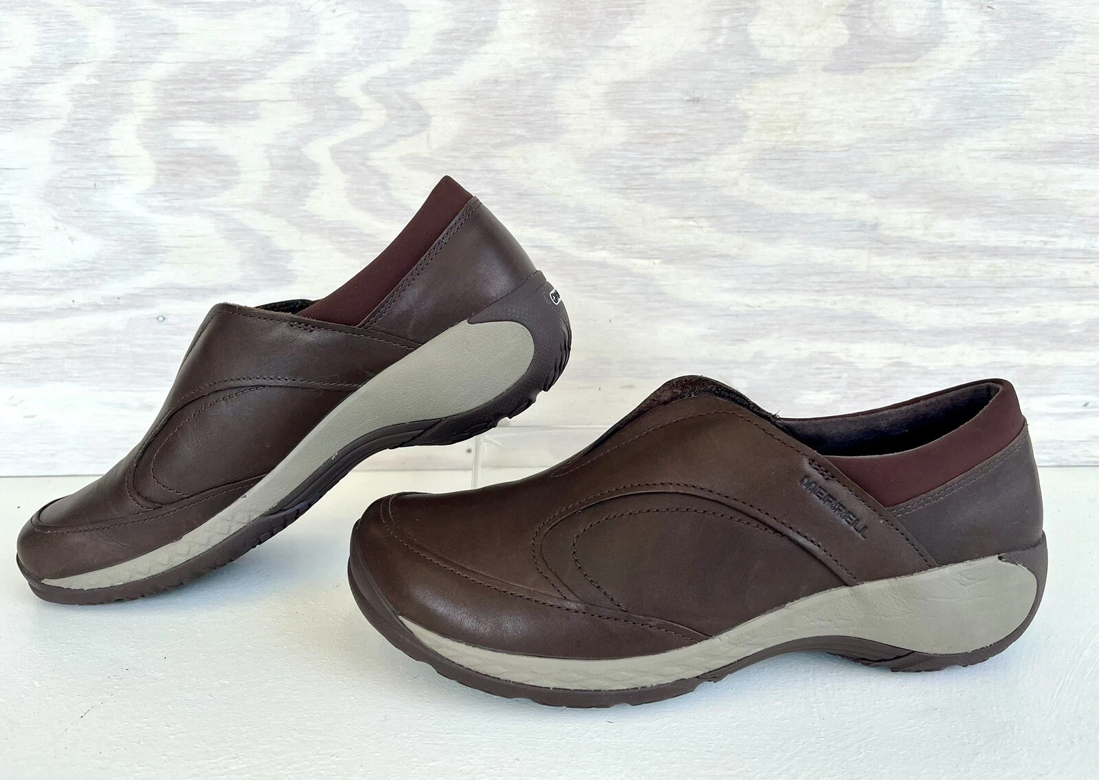merrell encore qf2 leather slip on comfort hiking walking shoes