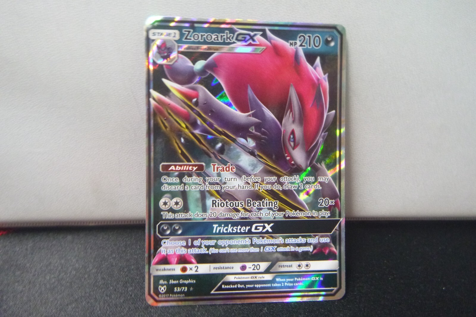 Pokemon Card S&M Shining Legends Zoroark GX 53/73