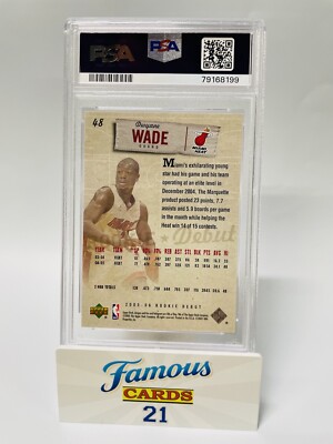 DWYANE WADE ルーキーカード 2005-06 Upper Deck Rookie Debut Heat Basketball Card #48 Dwyane