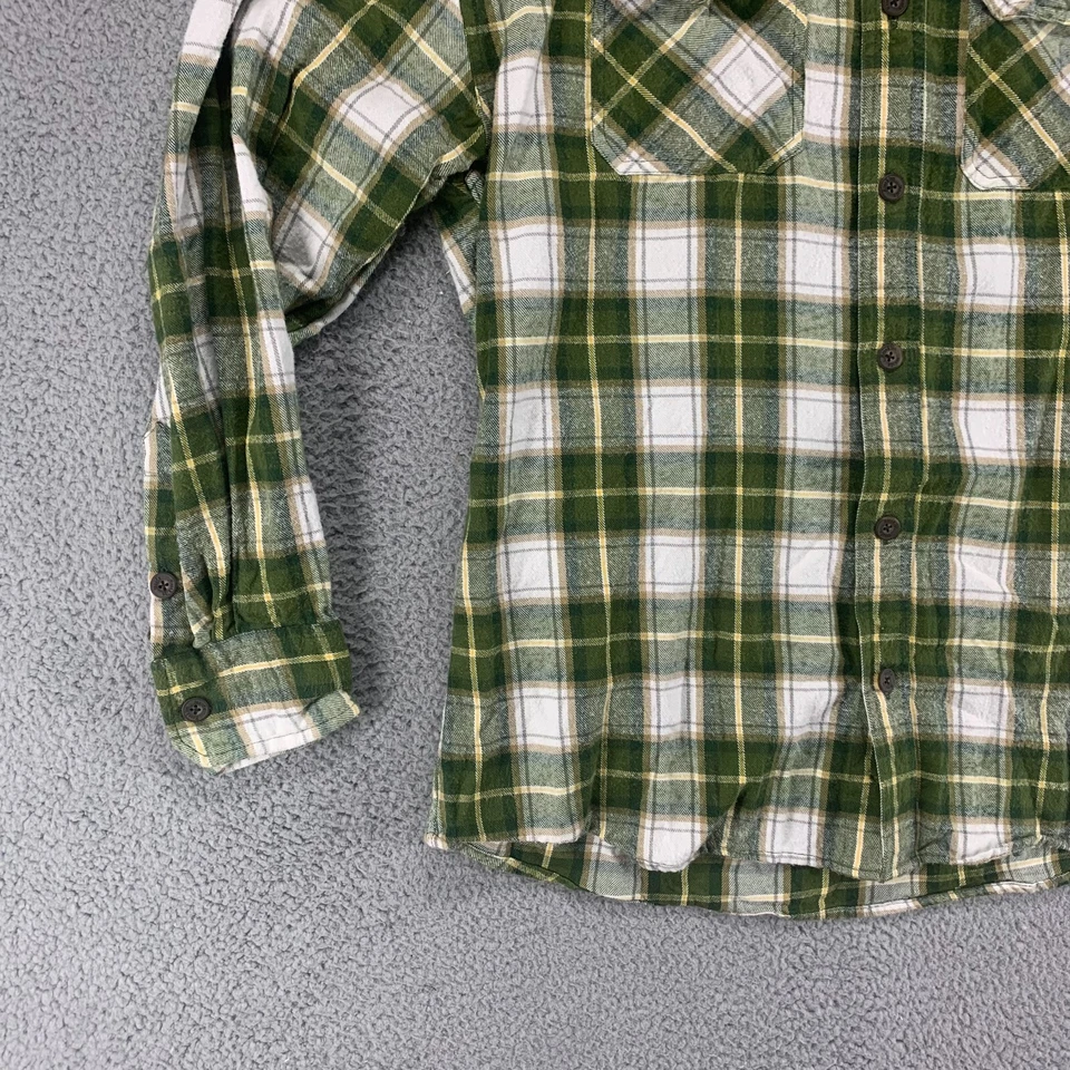 Brooklyn Xpress Shirt Mens XL Green Plaid Flannel Button Up Long Sleeve Pocket - Image 4 of 4