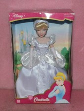 CINDERELLA Porcelain Brass Key Keepsake 16" Doll White Wedding Dress.