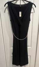 Talbots little black dress W Silver Chain Belt Size SP NWT $99