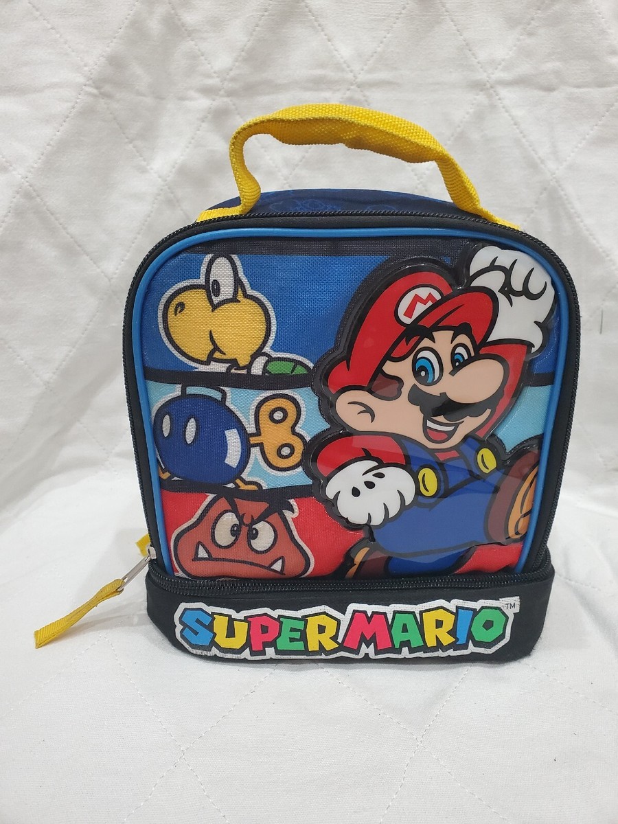 NINTENDO SUPER MARIO Lunch Box 2 Compartment Soft Sided Insulated