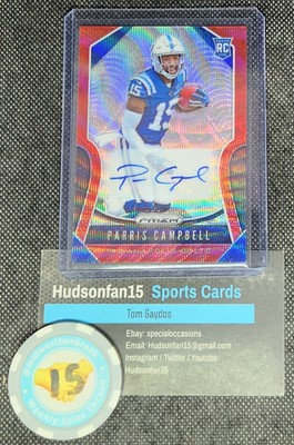 Parris Campbell 2019 Panini Prizm #347 Rookie Auto Red Wave 49/149 Indianapolis 