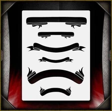 Banners 2 Airbrush Stencil Template Airsick