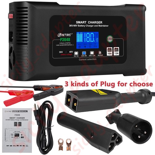 36V 18A/48V 13A Golf Cart Smart Battery Charger with Plug for EZGO TXT