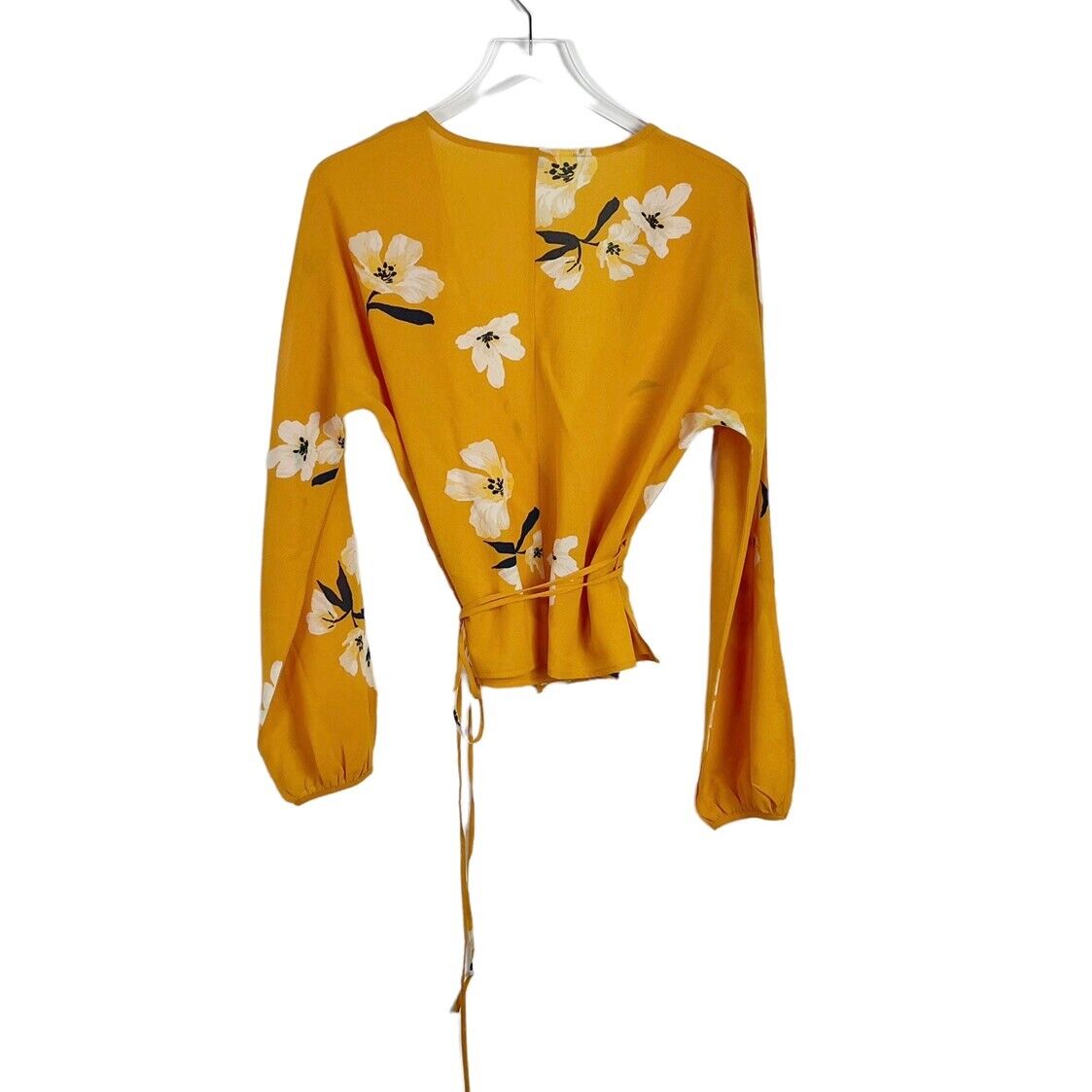 Aritzia Wilfred Yellow Floral Balloon Sleeve Wrap… - image 8