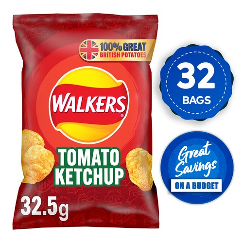 Walkers Crisps Tomato Ketchup Sharing Snacks Box 32 x 32.5g eBay