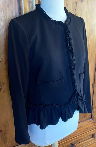 J. Crew The Going-Out Blazer Black Ruffles Size 6 Jacket - Picture 6 of 14