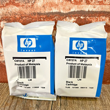 Lot of 2 Genuine HP 27 Black Ink Cartridge C8727A OEM Expired Sealed No Box