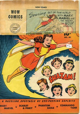1946 ''WOWCOMICS-#45 WITH MARY MARVEL, PHANTOM EAGLE, COMMANDO YANK