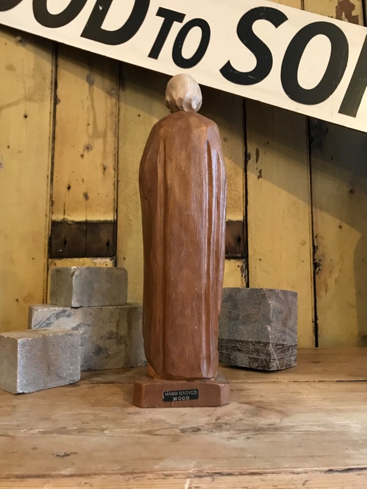 Vintage 1960's Carved Wooden Religious Statue Of Saint Paul St By CBC