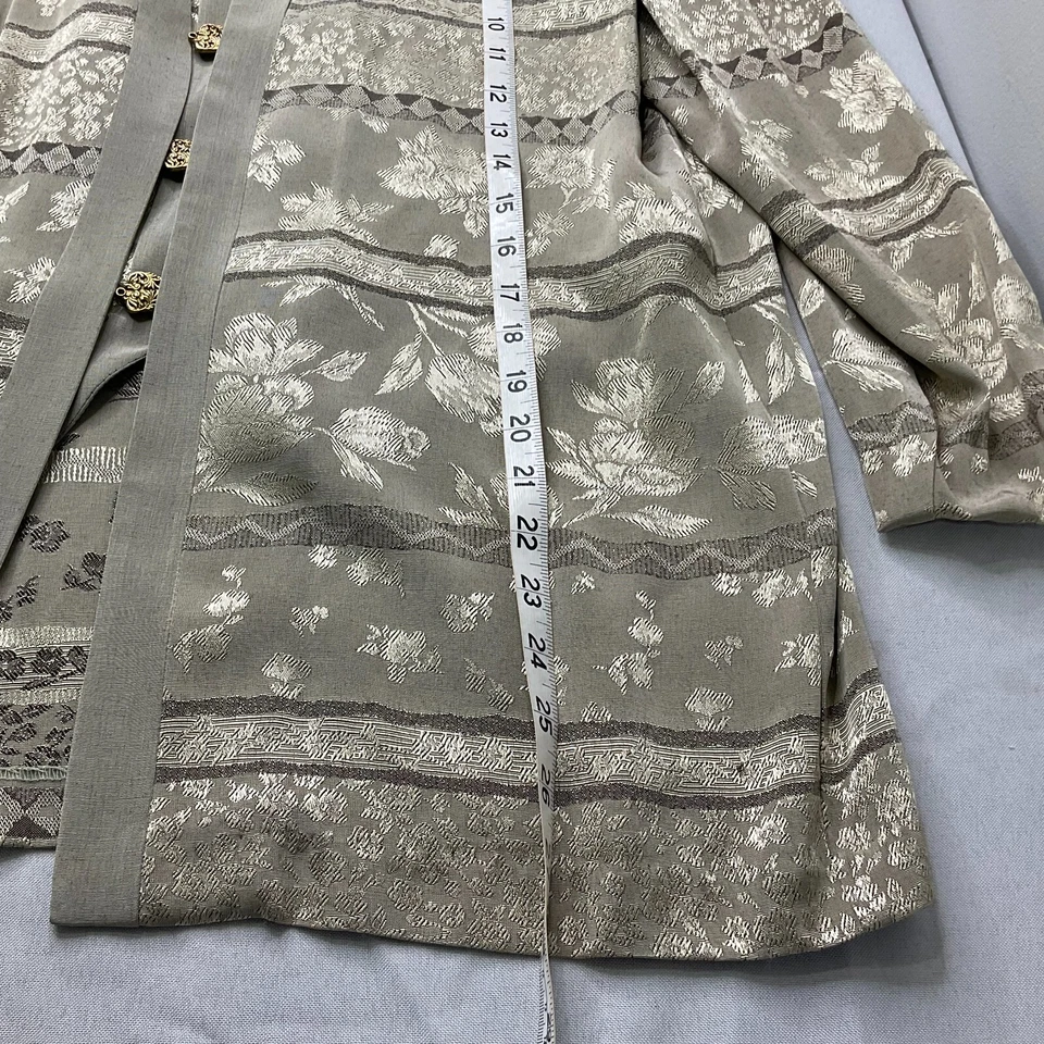 Vintage Maren Womens Jacket Size 8P Vest Gold Metallic Floral Made in USA - Image 4 of 4