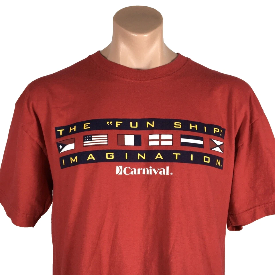 CARNIVAL CRUISE - Camiseta de playa de vacaciones Red Imagination para hombre L The Fun Ship Foto 3 de 4