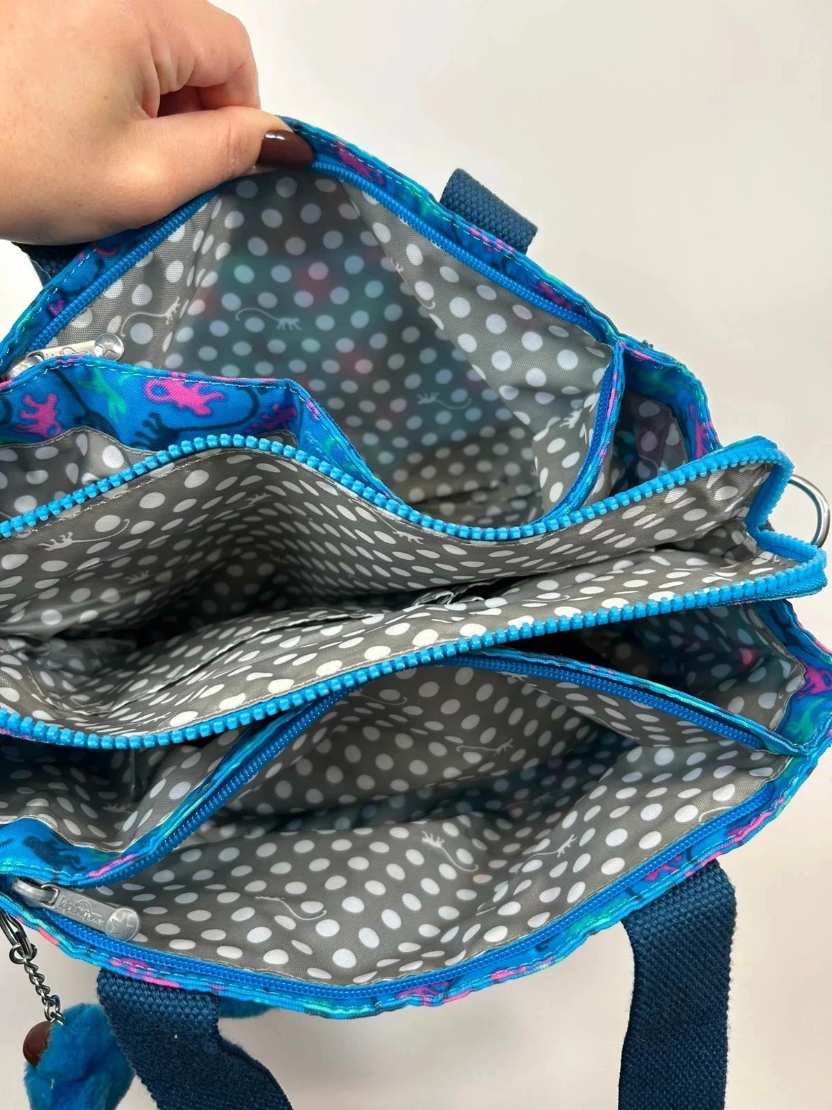 Kipling Blue Hand/Shoulder Multi Compartment bag … - image 9