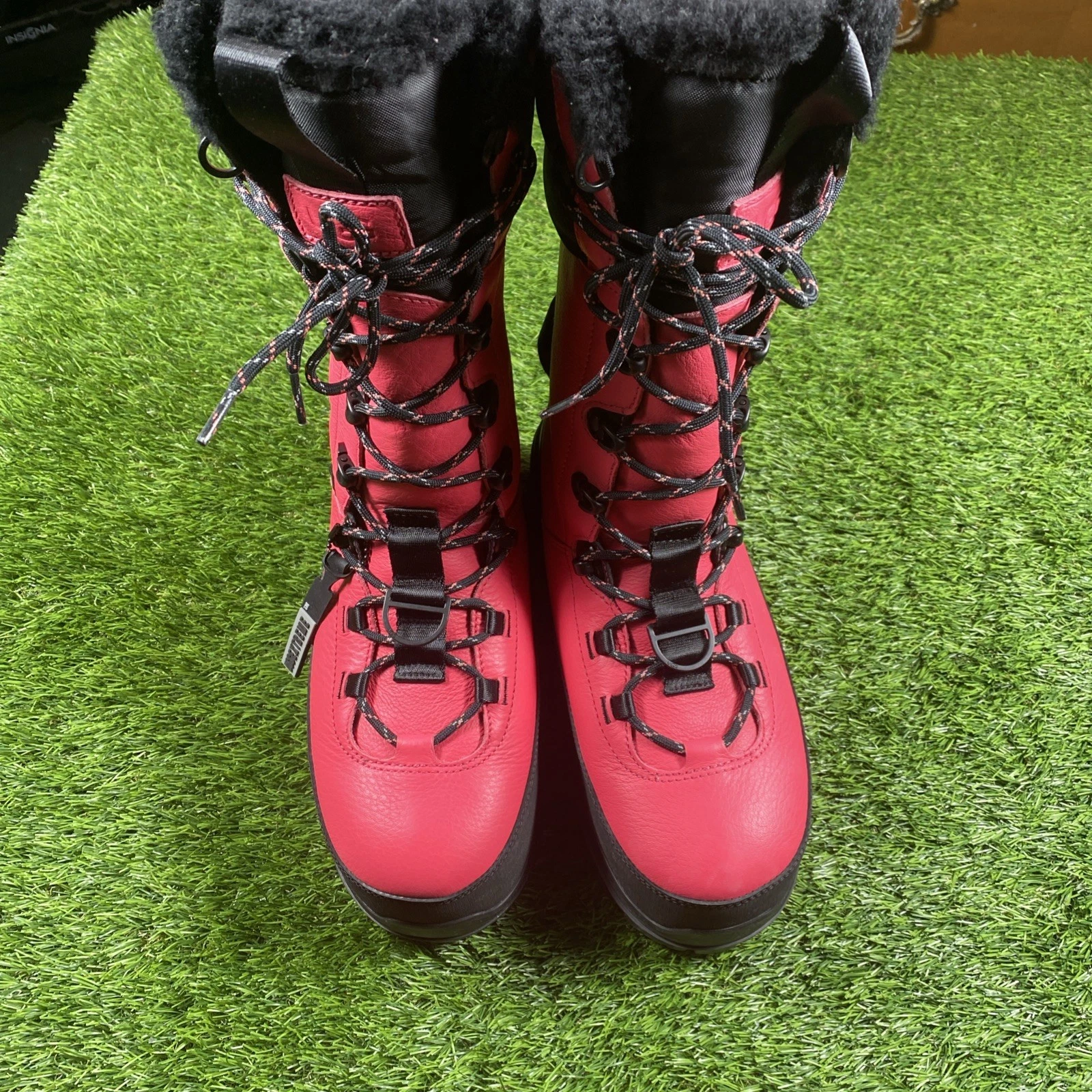 UGG Snow Boots Womens 7 Shasta Tall Glow Pink Leather Wool Lined NEW