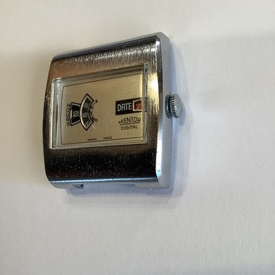 Mentor Digital Armbanduhr Handaufzug 70er / 80er Jahre Vintage Uhr Herren Uhr