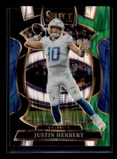 2025 Panini Select - Concourse Justin Herbert #1 Black & Green Shock Prizm