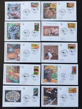 ⭐ FDC Serie Complète LA FRANCE A VIVRE 10 Enveloppes FRANCE 2004 sur Soie ⭐