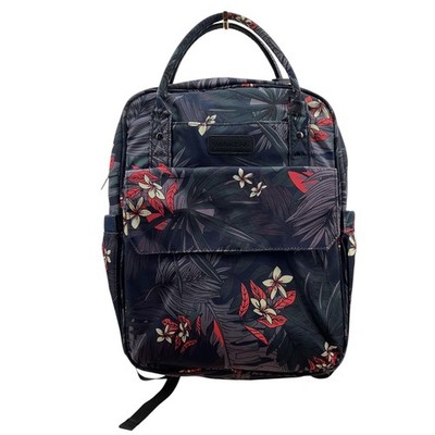 VANKEAN Laptop Backpack Tropical Floral Navy Blue USB Port Travel Work Bag 17in