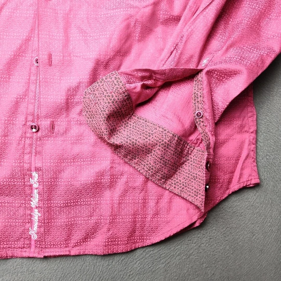 Robert Graham Shirt Mens Large Red Classic Long Sleeve Button Front Cotton - Image 4 of 4