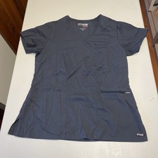 Women  s Charcoal Greys Anatomy Scrub Top Good Condition Size Medium