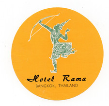 Vintage - Hotel Rama Bangkok Thailand - Luggage Label - XL1K