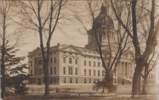 State Capital Pierre South Dakota 1912 RPPC Capitol Dome TJohnson Olson Postcard