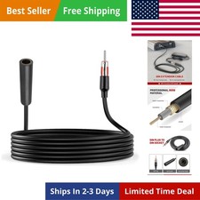 52 Inch Car FM AM Radio Antenna Extension Cable DIN Male Plug to Female Socke...