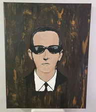 DB COOPER HIJACKING Acrylic Painting 11x14 Unframed Canvas.  Mixed Media Collage
