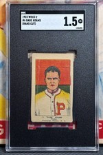 BABE ADAMS 1923 W515-2 Hand Cut Strip Card #6 SGC 1.5 WS CHAMP PIRATES ACE