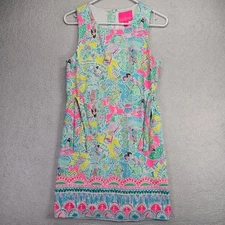  Lilly Pulitzer Shift Dress Womens 2 Marli Stretch Shift Pop Up In The Beginning