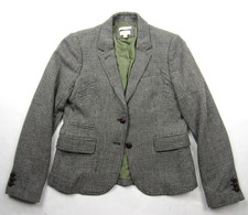 J.Crew Schoolboy Blazer Womens Sz 6 Brown Houndstooth Wool Blend 98732 Nice 