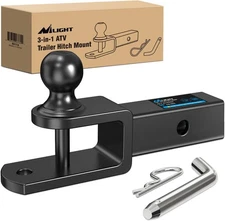 3 in 1 ATV UTV Multi Hitch Mount with 1-7/8 inch Ball Hitch Fits 2 Inch Receiver