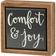 Primitives by Kathy MINI Box Sign Comfort & Joy Holiday Tier Tray Decor Winter