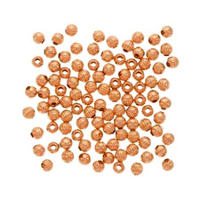 Genuine Bright Copper 3.2mm Round Fluted Beads 100pack