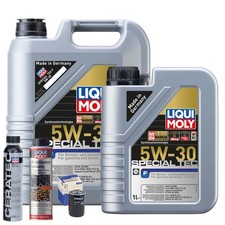 Motoröl 5W30 LIQUI MOLY Special F 6L+MAHLE Ölfilter +Ölschlammspülung +Cera Tec