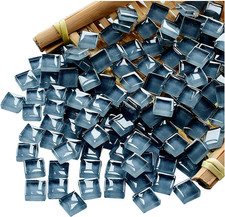 Mosaic Tiles Squares Dark Gray Crystal Mosaic Glass Tile for Crafts Bulk DIY Pic