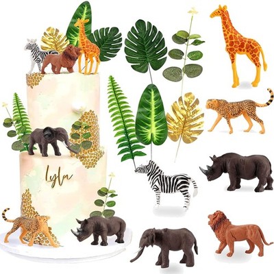 Safari Tier Cake Topper Set für Kinder Geburtstag - Dschungel Tortendeko