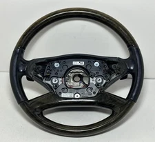 07 - 13 MERCEDES W221 C216 CL S WOOD LEATHER STEERING WHEEL A22146000189E38 OEM