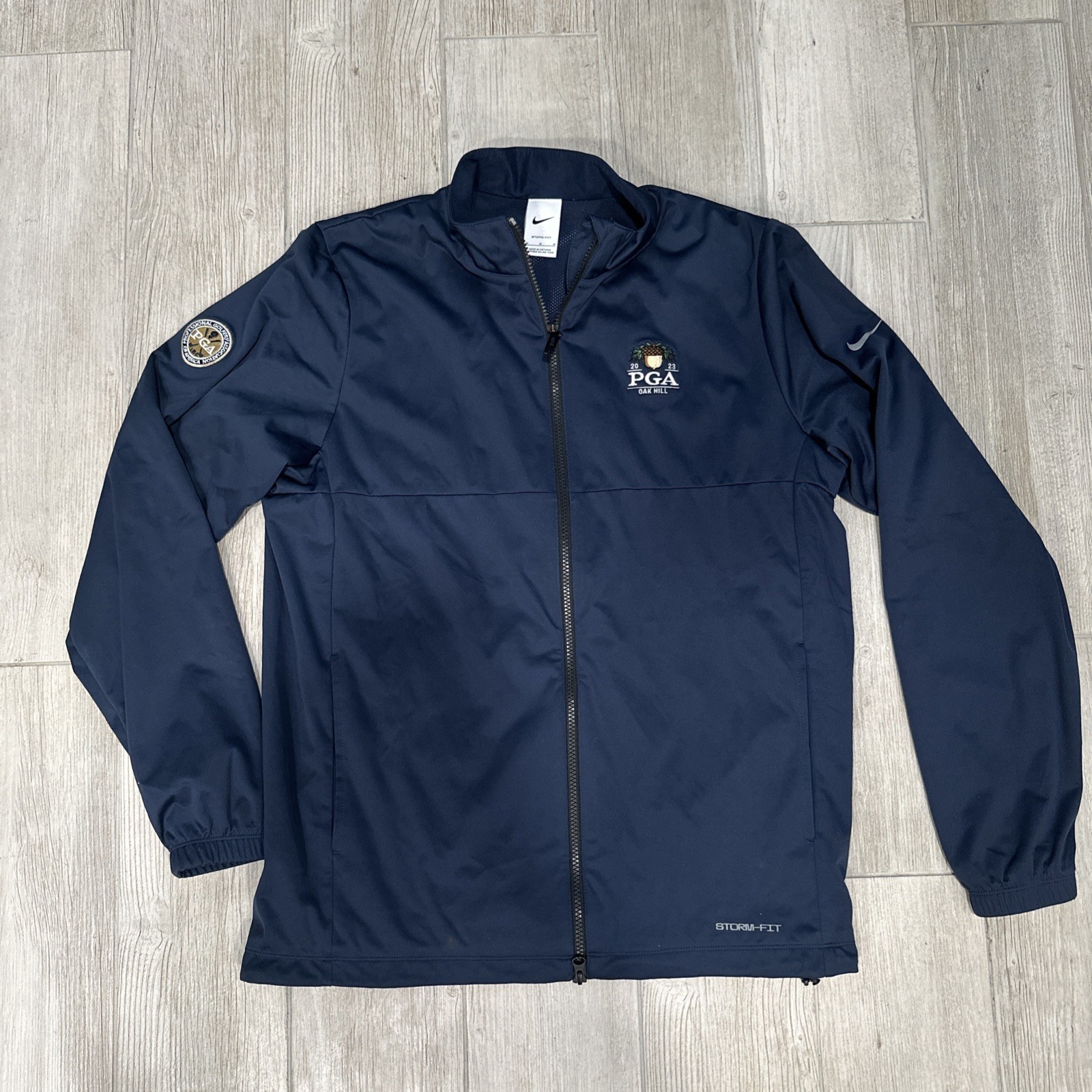 Nike Men’s Storm-Fit Medium Jacket 2023 PGA Championship Oak Hill Blue 2 Way Zip